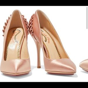 charlotte olympia pink blake pleated satin heel